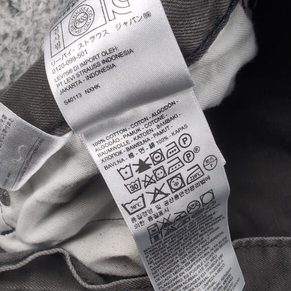 Levis 505 Jeans Men 31x30 Gray Distressed Normcore Straight Leg Rocker Chore - Picture 5 of 10